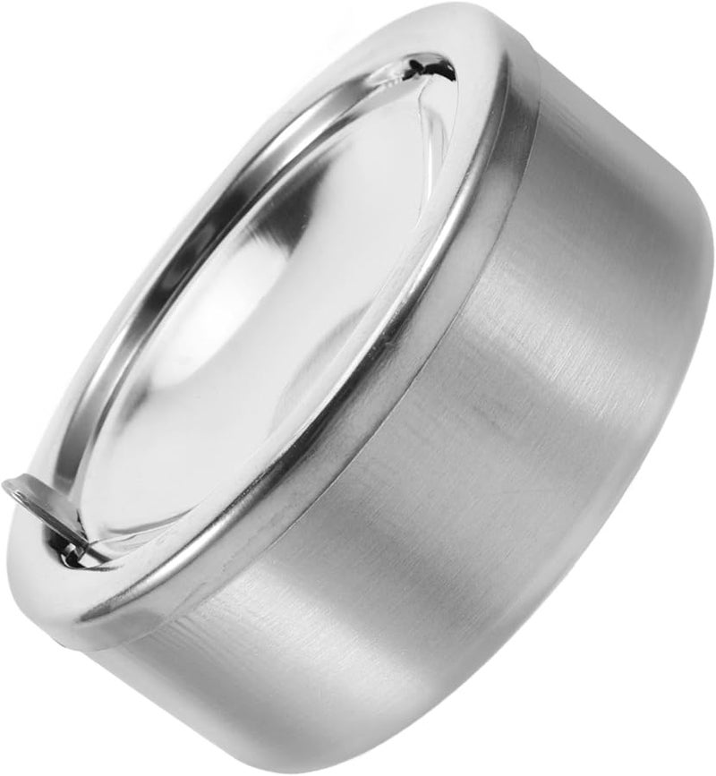 مطفأة سجائر مقاومة للرياح من الفولاذ المقاوم للصدأ مع غطاء، بسعة كبيرة للاستخدام الداخلي والخارجي - Image 1